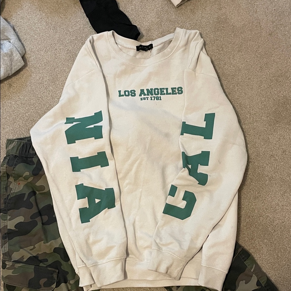 Los Angeles Cream and Green Crewneck Sweater